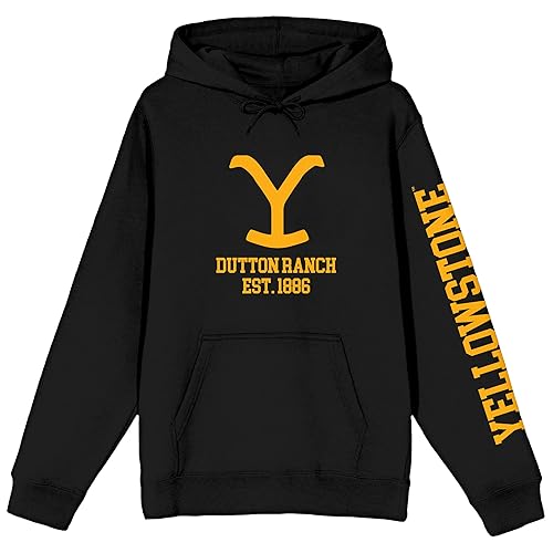 Yellowstone Dutton Ranch Est. 1886 Long Sleeve Black Adult Hooded
