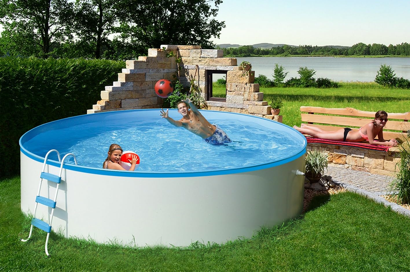 Kinderpool rund 3,60 x 0,90m Kids-Fun 360x90 cm