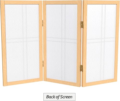 Miniatura 7 de Pantalla Shoji de doble cruz corta para escritorio de 2 pies - Natural - 3 paneles