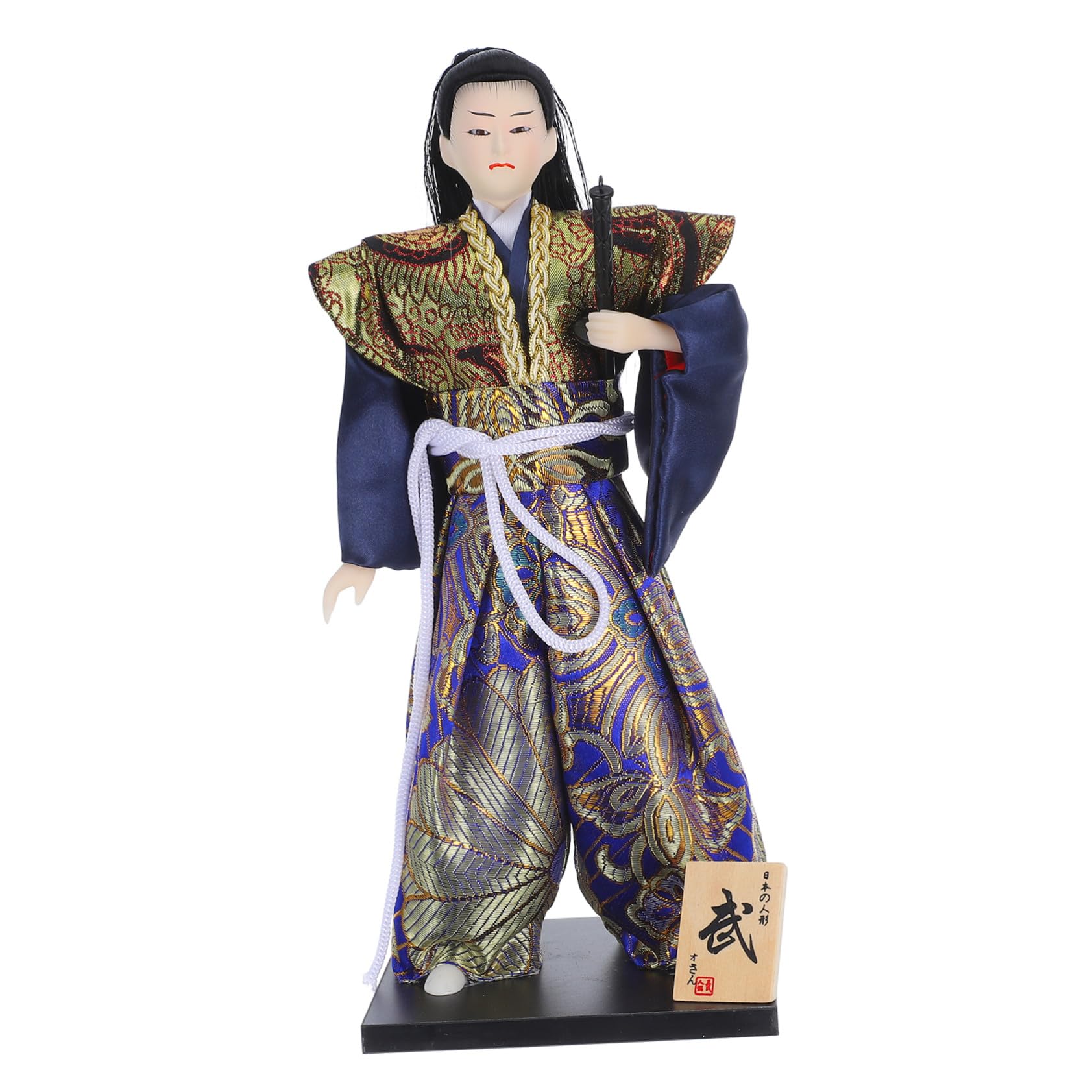NOLITOY Figura de Samurái Japonés Tradicional para Decoración del Hogar y Escritorio, Escultura Artística Única en Materiales de Espuma, Tela, Abs y Madera