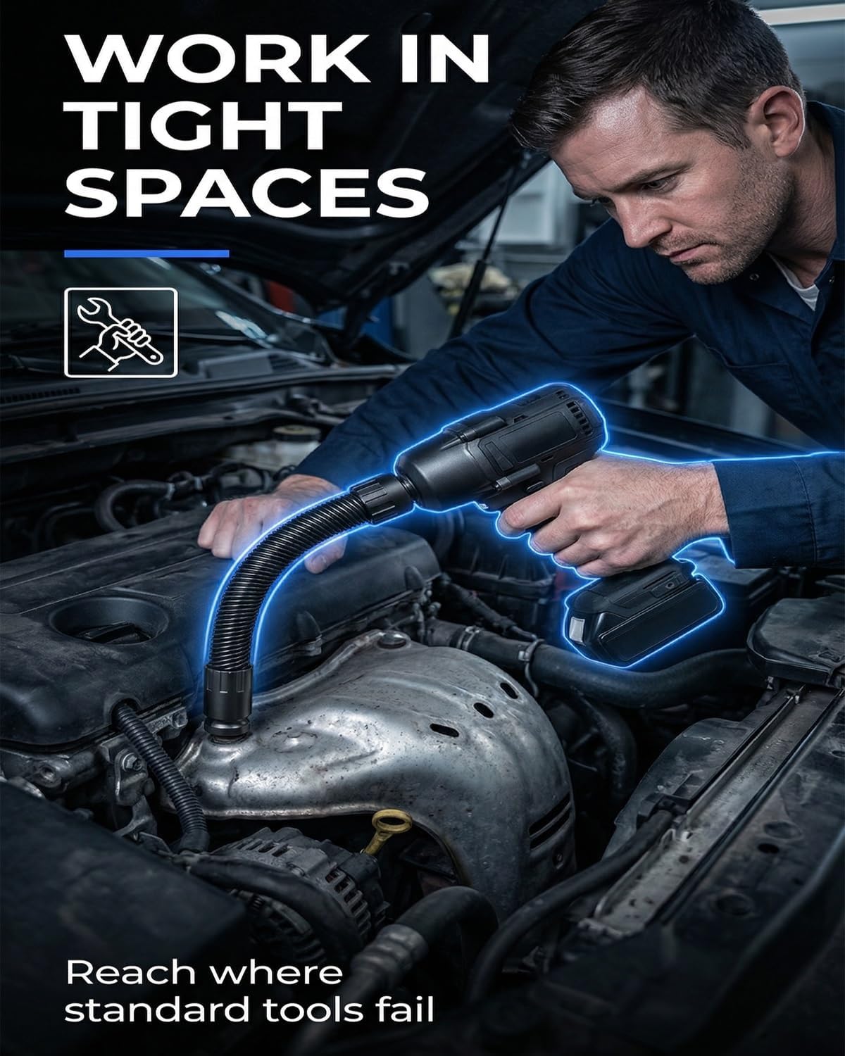 1/2 Flexible Shaft Extension Extender Torque Socket, Flexible Ratchet Extension Tool for Tight Spaces, Electric Wrench Connecting Rod, Wrench Attachment for Auto Repair, Garage Use(10"+14"+Socket Set)