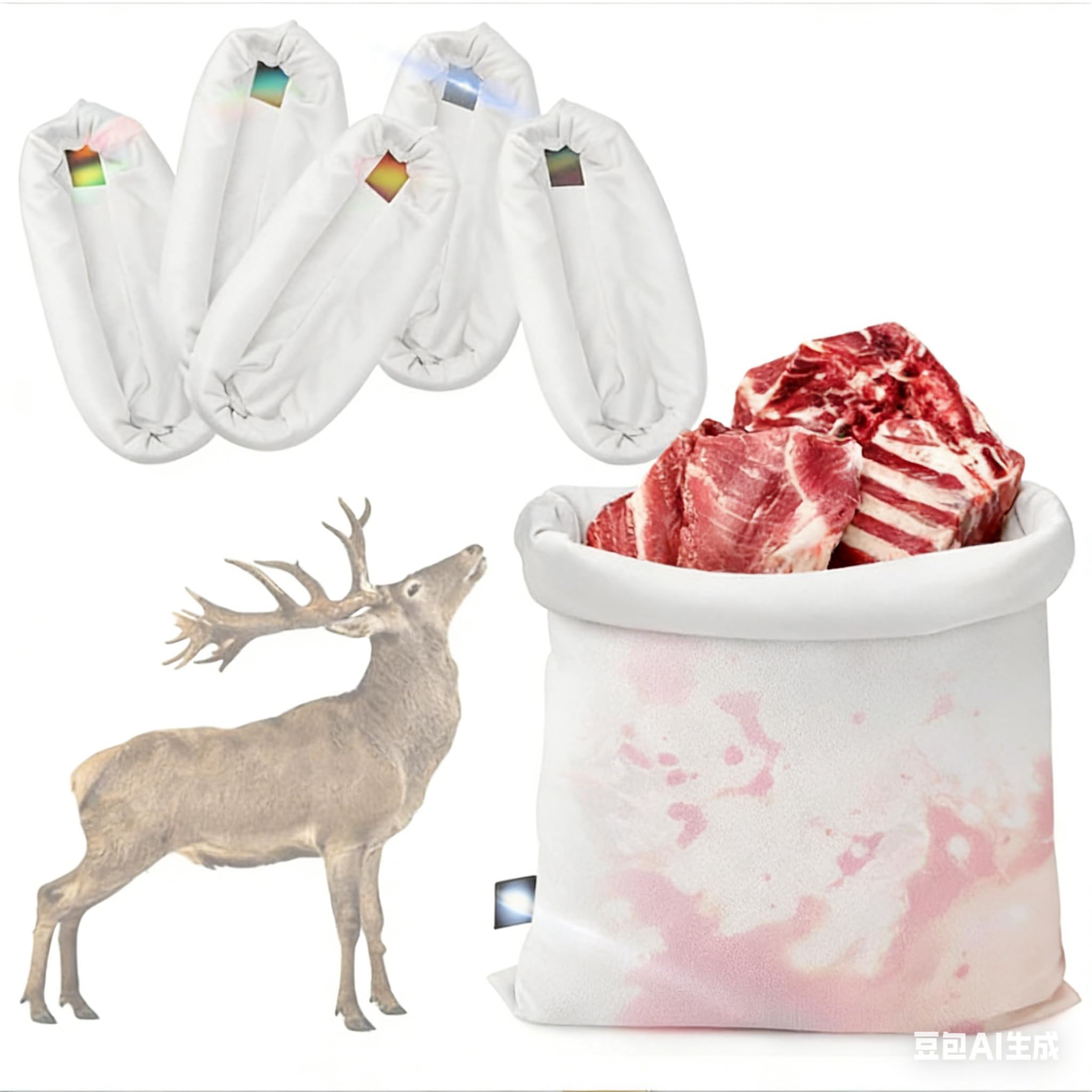 Elk Game Bags 5 Pack ，Breathable Meat ，Reusable Heavy-Duty Hunting for Various Hunting Wild Animals, Including Elk, Deer, Caribou and Goose - 4 Pack 48" & 1 Pack 28"