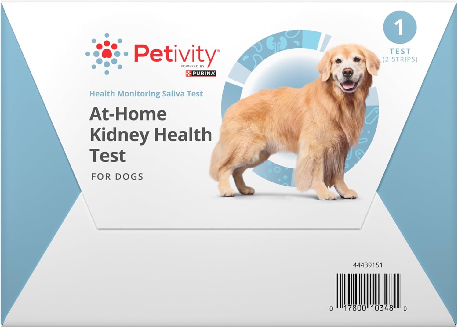 Petivity At-Home Kidney Health Test Kit for Dogs — Quick Saliva Urea Test (2-Minute Home Check), Powered by Purina — Help Detect Early Kidney Changes - (Pack of 1)