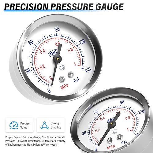 Miniatura 59 de TAILONZ PNEUMATIC Regulador de presión de filtro de aire de drenaje automático NPT de 1/4 de pulgada Combo Piggyback, filtro compresor