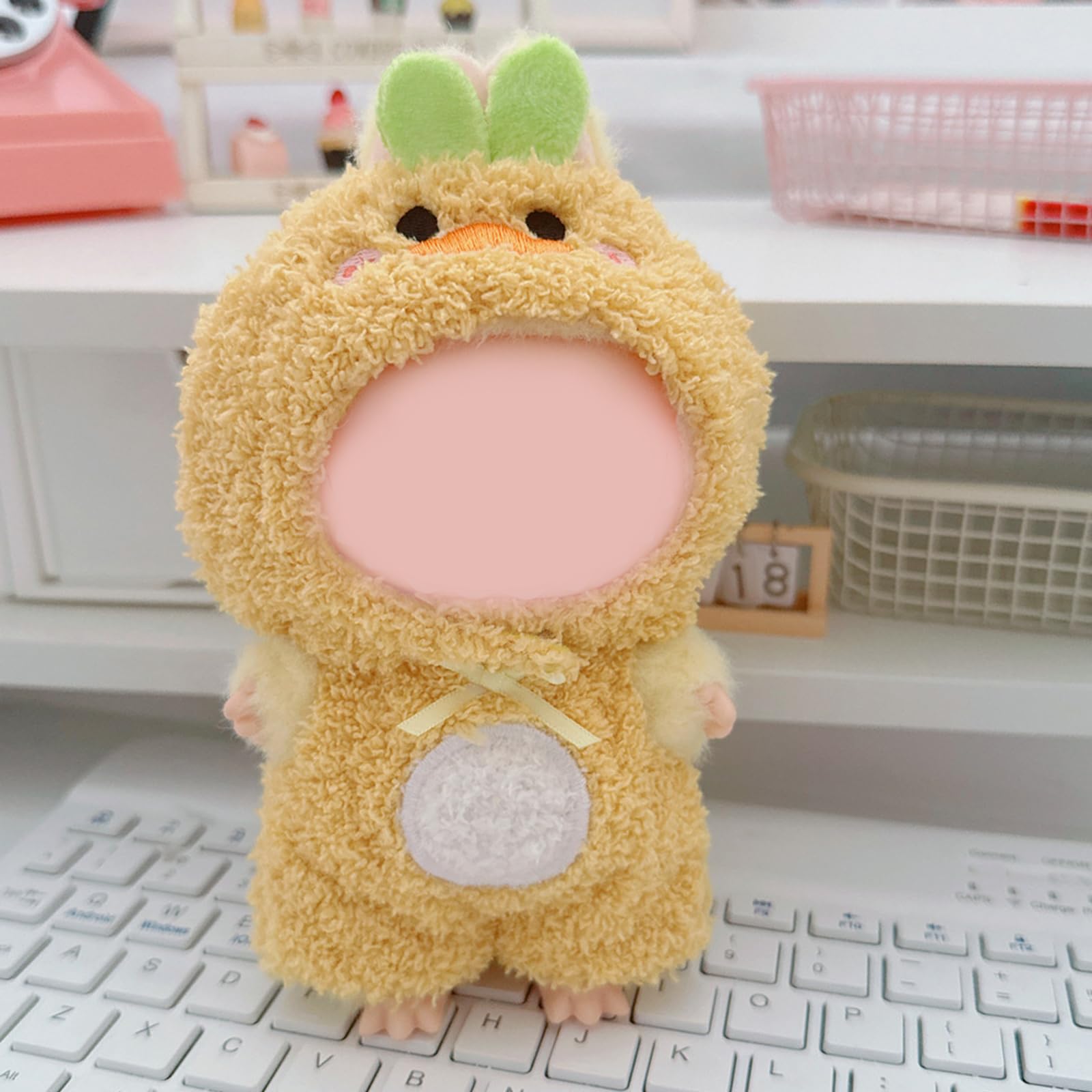 QIUTIMIY Clothes for 15/17cm Doll (No Doll), Fashion Outfit Set - Cute Hat + Jumpsuit, Cute Dress Up Accessories (Quacky)