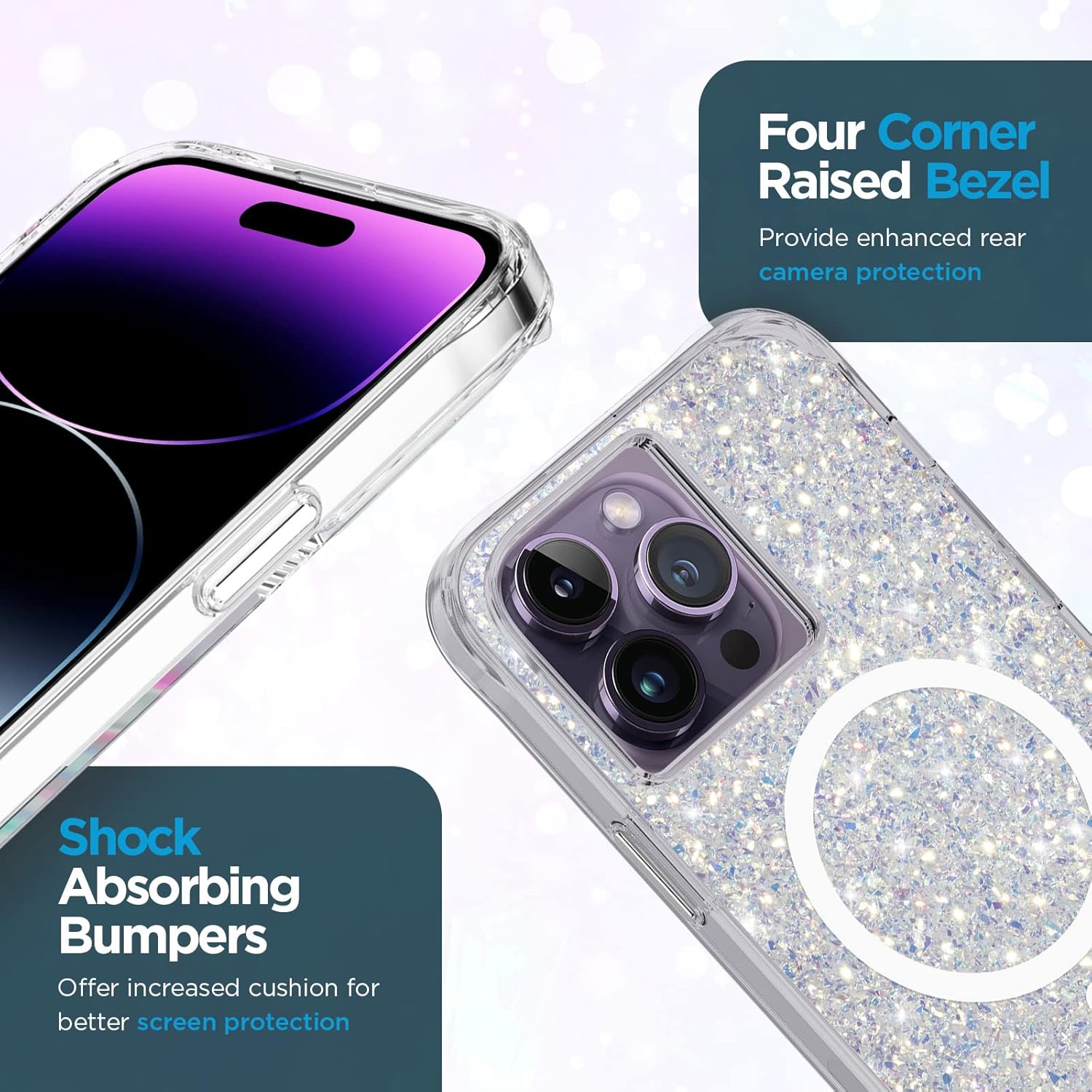 Case-Mate iPhone 14 Pro Max Case - Twinkle Stardust [10FT Drop Protection] [Compatible with MagSafe] Magnetic Cover with Cute Bling Sparkle for iPhone 14 Pro Max 6.7", Anti-Scratch, Shockproof, Slim