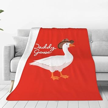 Daddy Goose Blanket for Sofa, Fleece Blankets for Couch