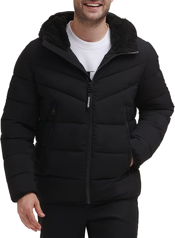 Calvin Klein Men's Alternative Down Puffer Jacket with Bib