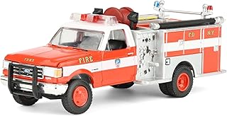 Greenlight 1/64 1987 Ford F-350 Mini Pumper Fire Truck, FDNY 160th Anniversary, Hobby Exclusive 30550