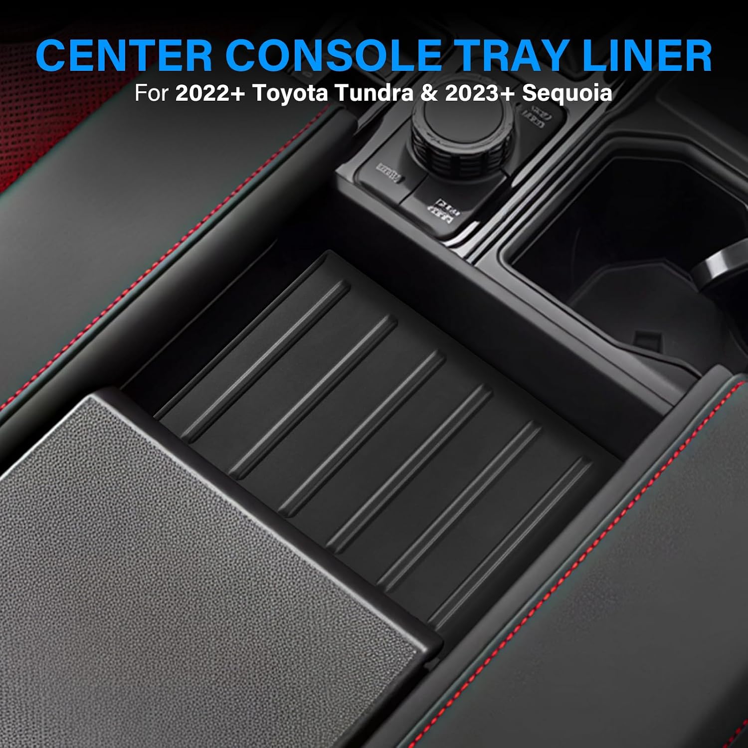Center Console Tray Liner for Toyota Tundra Accessories 2026 2022-2025 image 3