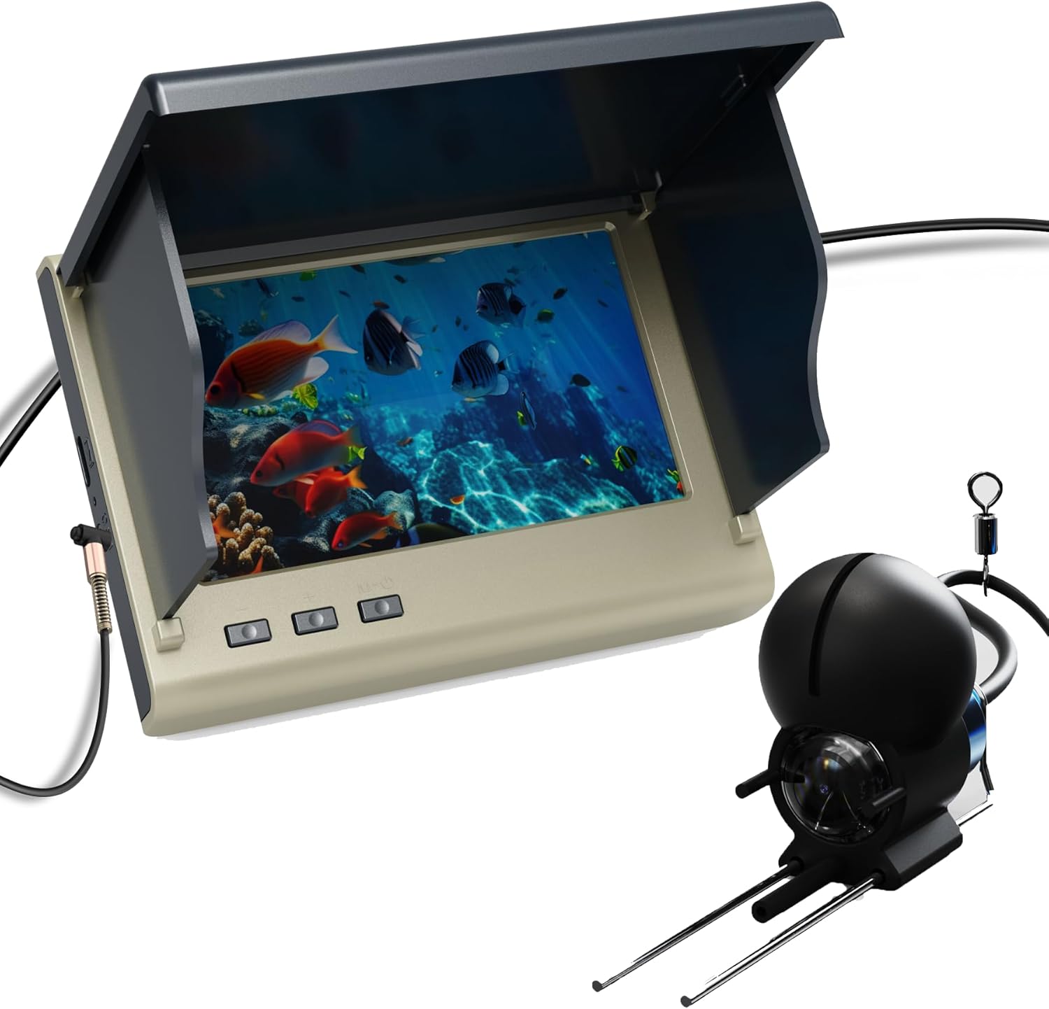 Underwater Fishing Camera, 220° Ultra-Wide 1080P HD Fishing Camera with 4.3" LCD & IR Night Vision, 5000mAh Battery & 100ft Cable for Ice Lake Boat Kayak Fishing