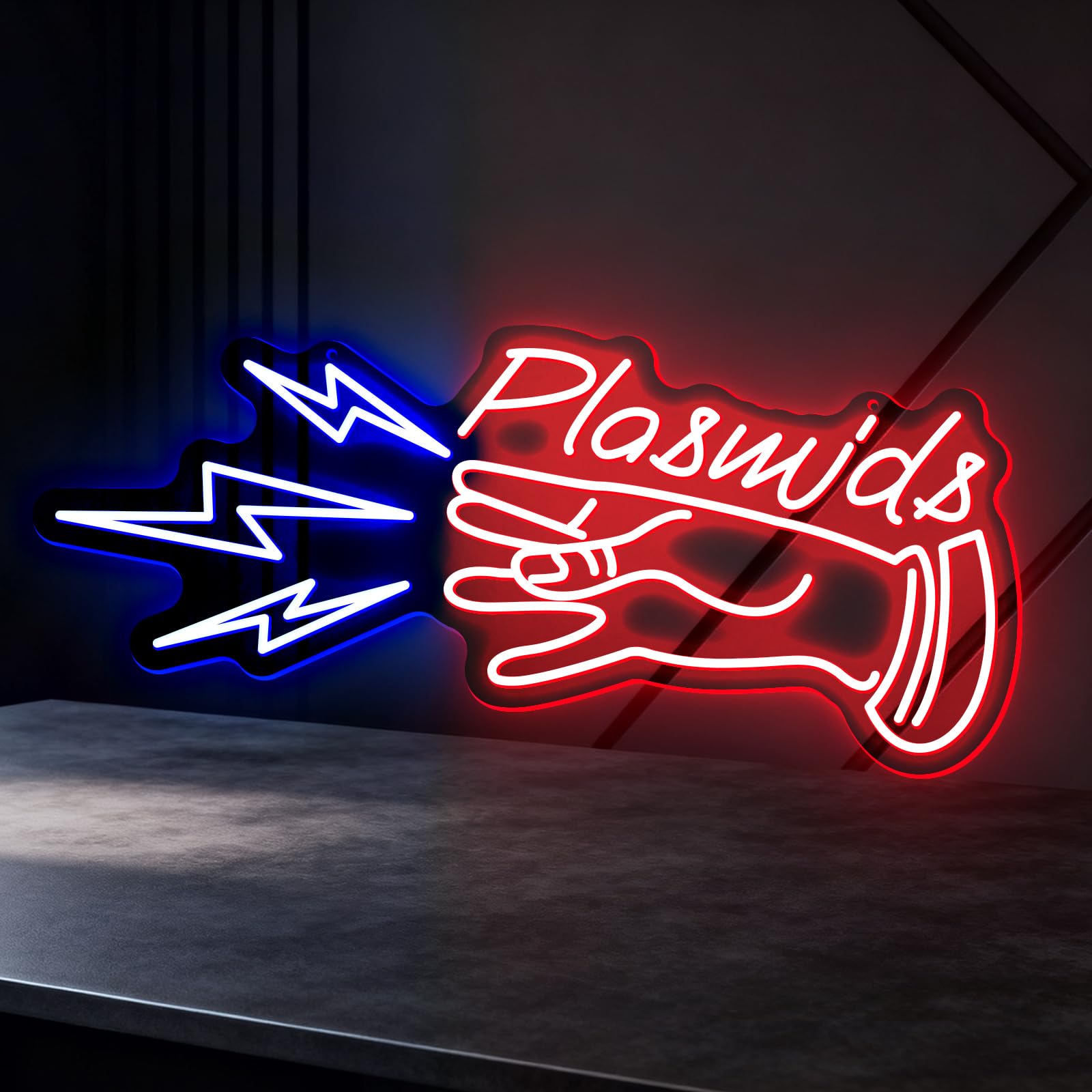 Plasmids LED Neon Signs for Wall Decor Bright Lights for Bar Decoration Internet-famous Check-in Spot Restaurant Table Decor Party Venue With 5V USB Operated Dimmable(5V 16.54 * 8.46 inch)