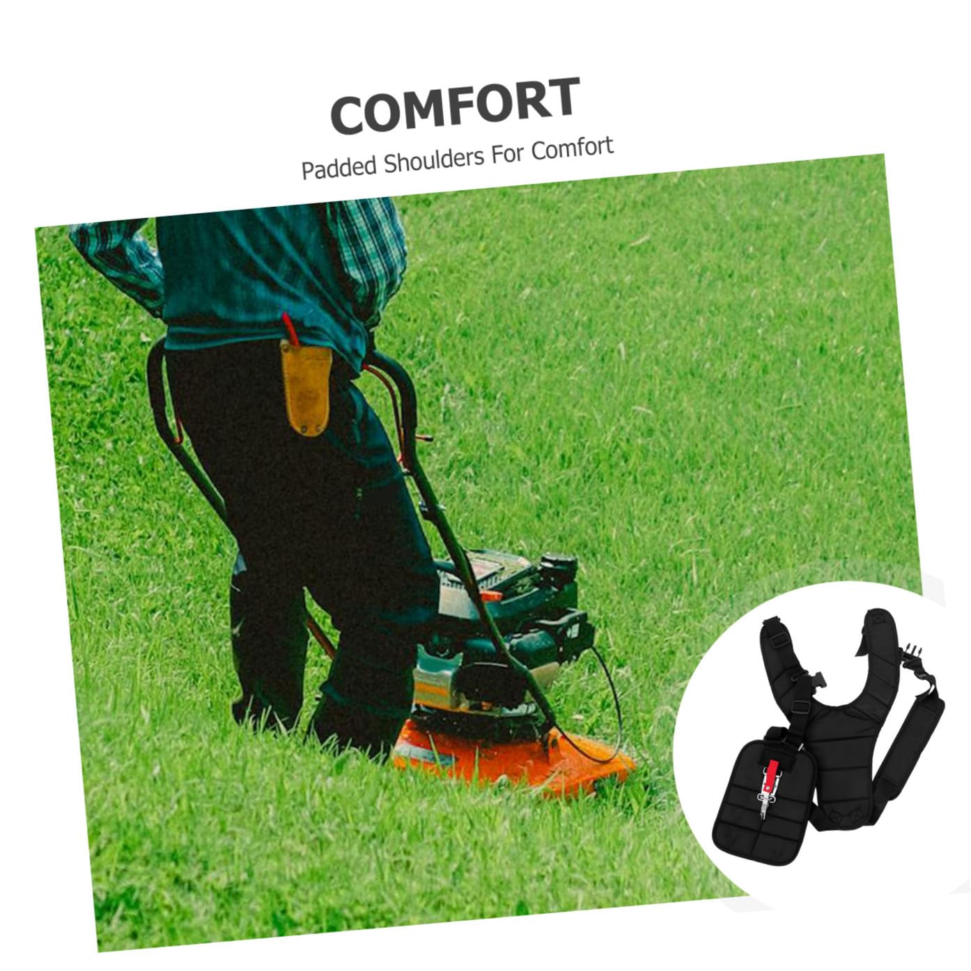 Veemoon Cinghia per Imbracatura a Spalla Imbottita Doppia per Decespugliatore, Regolabile, Distribuzione Uniforme del Carico, Adatta a Modelli Echo, Uso Giardinaggio Sicuro e Confortevole