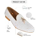 Tanny Shoes Men's Fabric Material White Color Jutti and Mojri for Bridal Party Casual… (11) gallery image