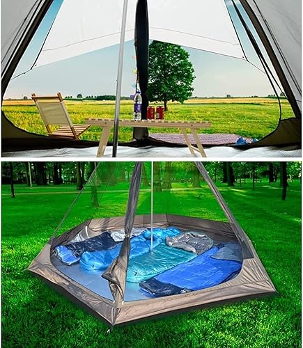 Miniatura 3 de Tienda de campaña impermeable pirámide tipi para adultos, tienda de campaña impermeable de doble capa, tienda india, tienda de yurta, tienda de