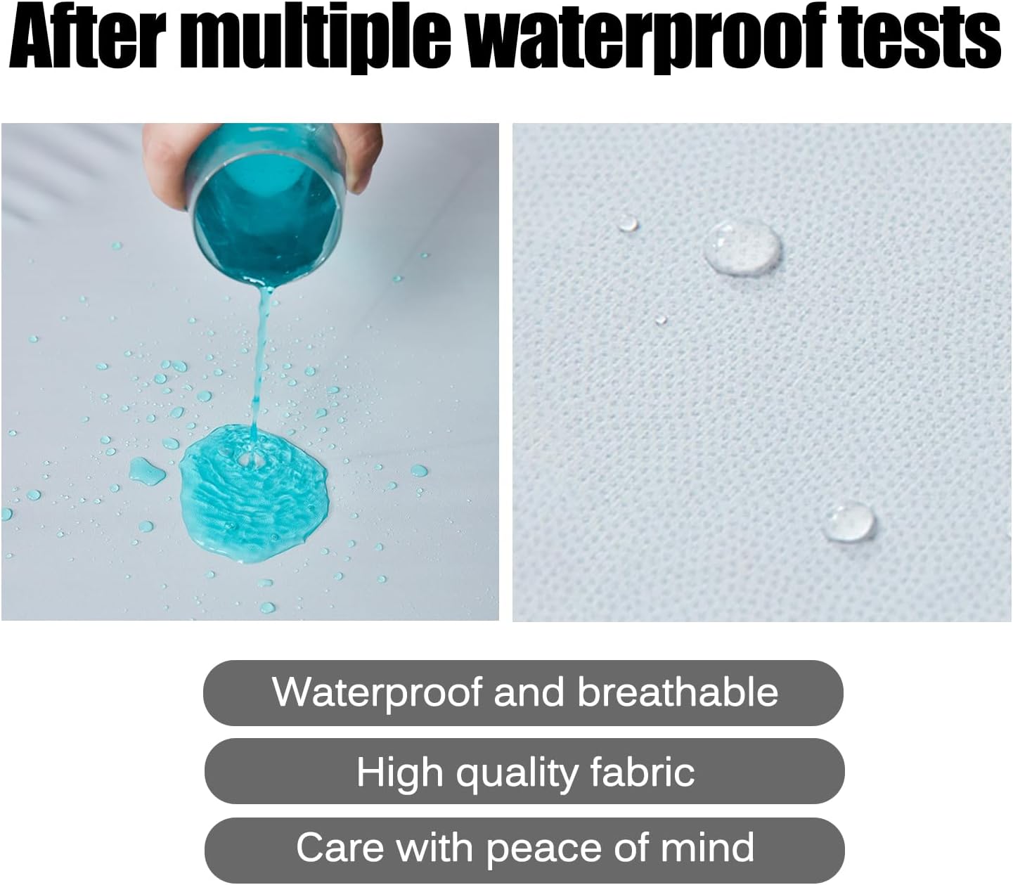 Queen Size Waterproof Mattress Protector Pad Bed Cover Soft Fitted Sheet Breathable Comfortable Mattress Cover Dustproof 12-18 Inch Deep Pocket Machine Washable,White,137X190X36cm