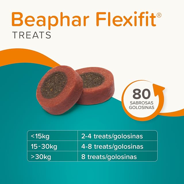 Foto 5 de 8 de Beaphar Flexifit Treats - Snack Articular para Perros Activos - Sabor a Carne - Omega 3, glucosamina y Calcio