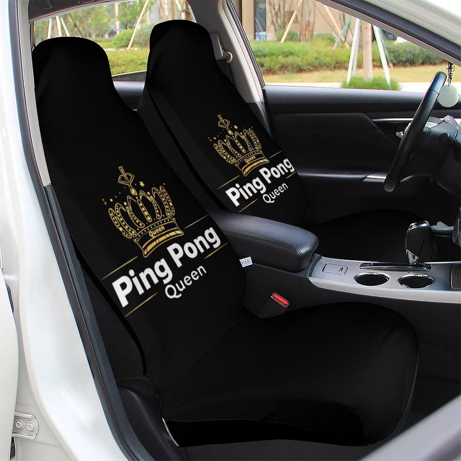 Ping Pong Queen Car Seat Covers Automotive Seat Covers Car Seat Protector Auto Front Seats Protector for Most Cars 1PCS