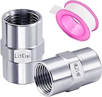 Vista 5 de 6 piezas de acoplamiento de acero inoxidable 304 de accesorios de tubería fundida, rosca NPT hembra de 1/2 pulgada x 1/2 pulgada NPT hembra