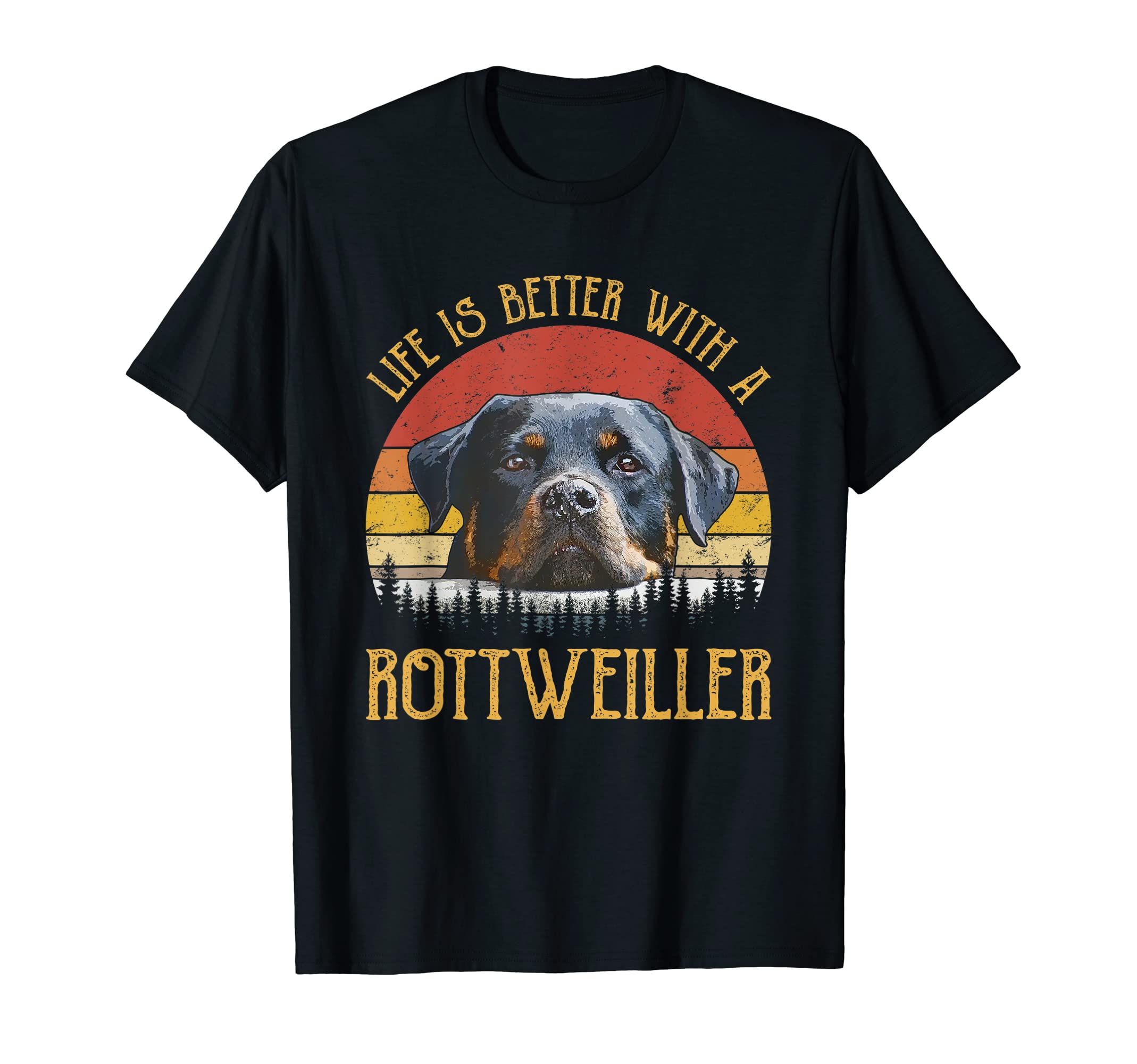 Vintage Retro Rottweilers Owner Tee by 4Do LimitedLife Is Better With A Rottweiler Tshirt Dog Lover Gift T-ShirtOEKO-TEX STANDARD 100