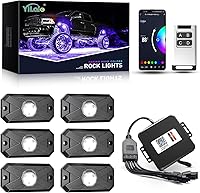 Vista 10 de YiLaie Luces LED RGB, 150 luces LED con aplicación de teléfono/control remoto, sincronización y modo de música, kit de luces de rock, luz