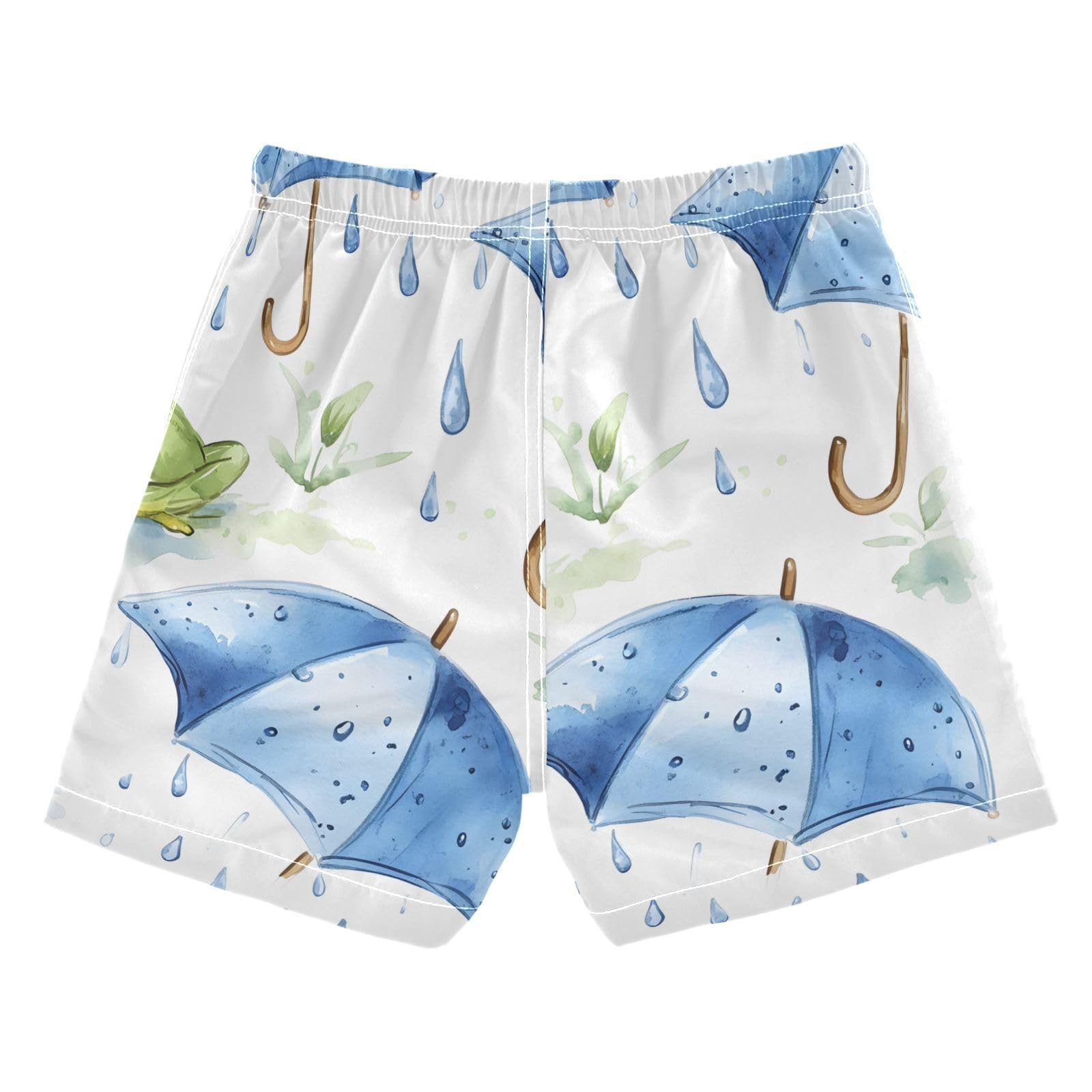 FLildon Rainy Frogs Little Boys Swim Trunks with Mesh Lining Quick Dry Beach Board Shorts, 3T