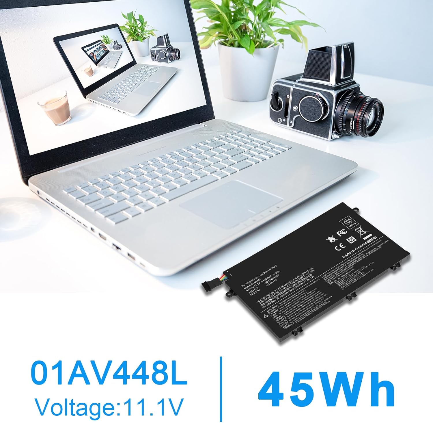 Fancy Buying 01AV445 01AV448 L17L3P51 Battery for Lenovo ThinkPad E480 E490 E485 E495 E580 E585 E590 E595 E14 E15 Series SB10K97606 SB10K97608 01AV447 L17C3P51 L17M3P52 L17M3P51 SB10K97609