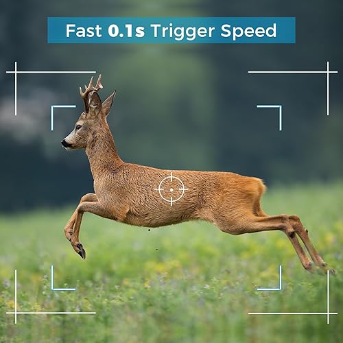 Miniatura 4 de Cámara P200 Trail WiFi Bluetooth, cámara de juego con 48MP 1296p, visión nocturna de 100 pies, aplicación de teléfono celular, velocidad de disparo