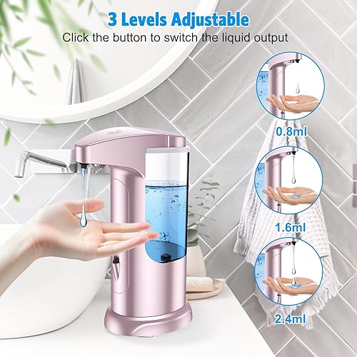 Miniatura 2 de AMIR Dispensador de jabón automático sin contacto de 12.5 onzas, dispensador automático de jabón líquido para manos a pilas, volumen ajustable,