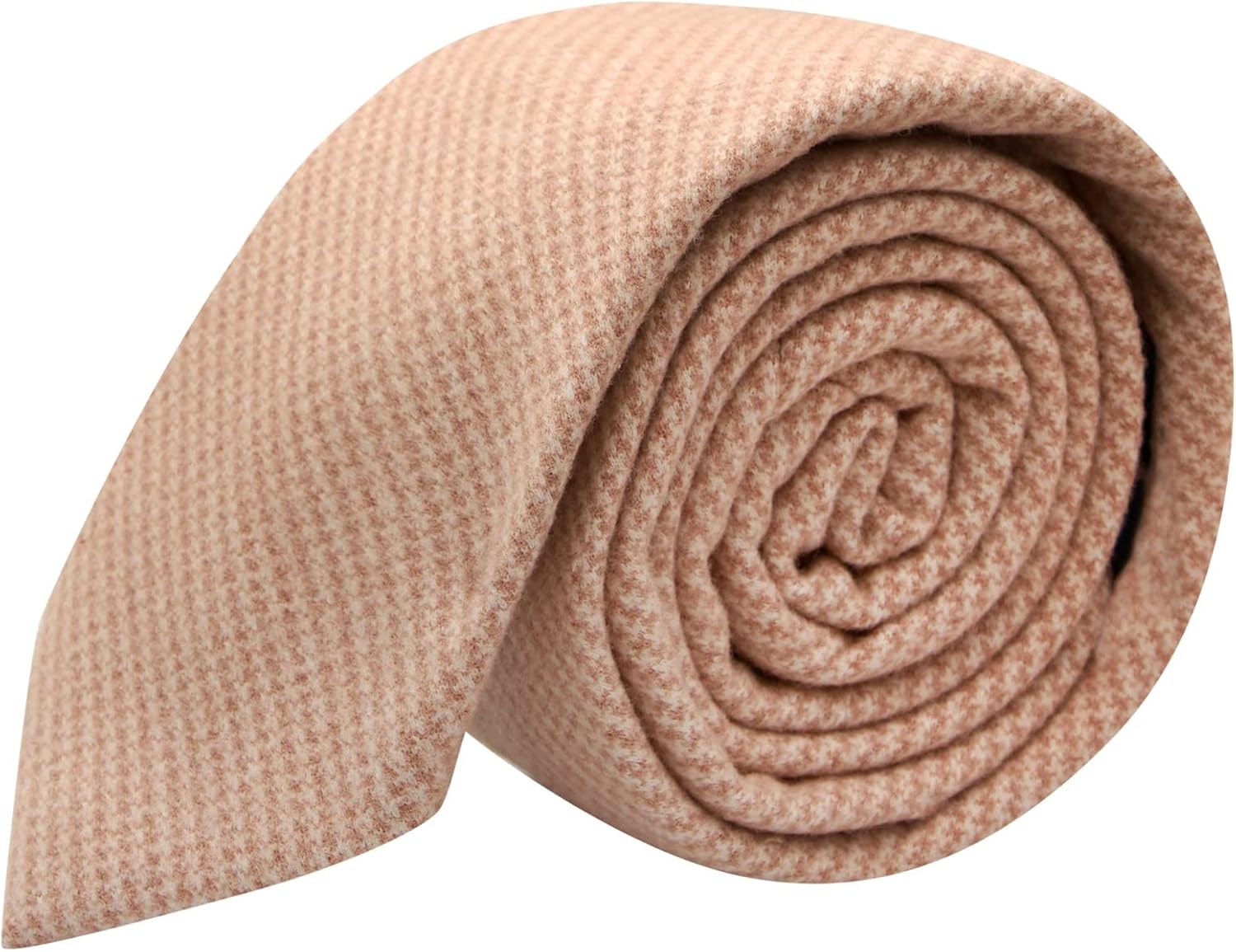 King & Priory Golden Brown Micro Dogtooth Necktie, Tweed