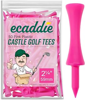 ECADDIE Plastic Castle Graduated Golf Tees (paquete de 50) - Varios tamaños y colores