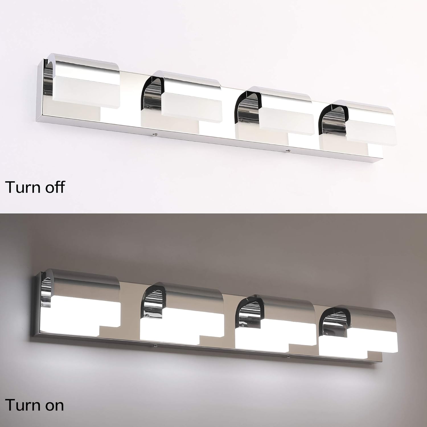 Exclusive Discount 50% Price SOLFART® Dimmable LED Modern Vanity Lights 4 Lights for Bathroom Wall Light Fixture Over Mirror