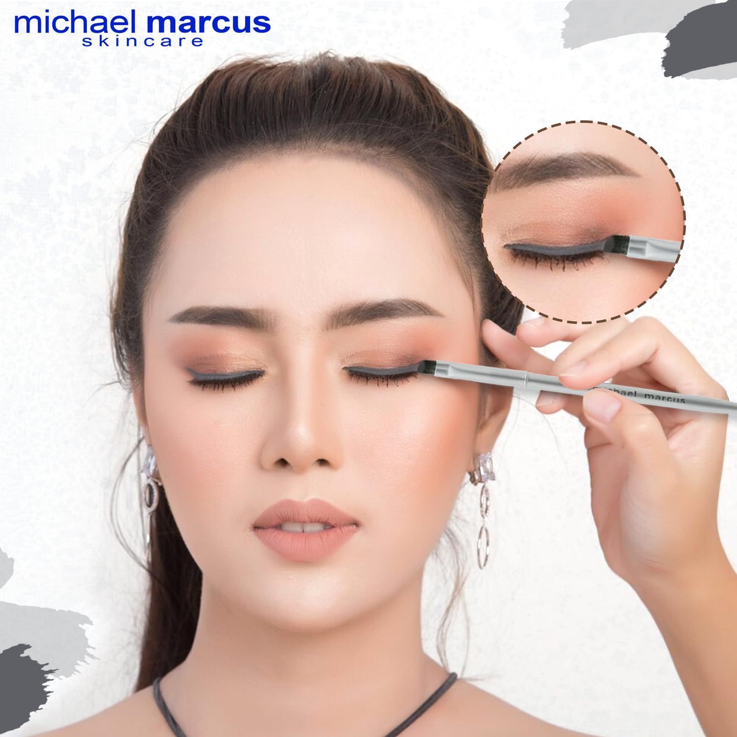 michael marcus Makeup Cake Eye Liner & Eyeliner Brush (Trashy) - Water Activated Dry Pressed, Long-Lasting & Smudge Resistant Eyeliner - Cruelty & Paraben Free - For Beginner & Pro Makeup Artist