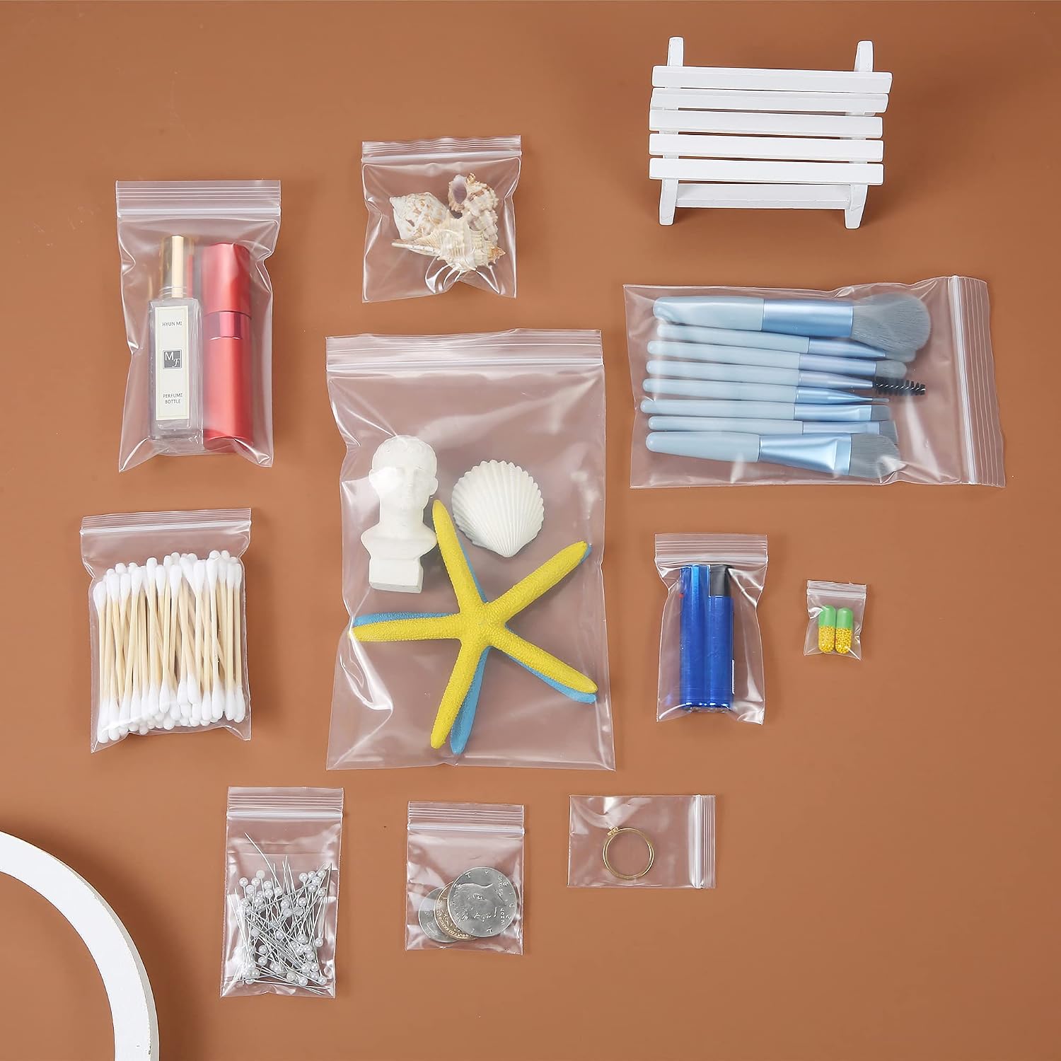 200Pcs 1"x1" Small Thick Heavy Duty Clear Reclosable Zipper Poly Bags