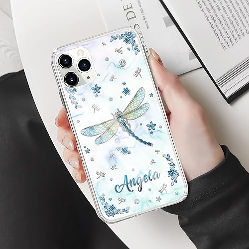 Miniatura 3 de CASEZILY Funda personalizada con diseño de libélula, estilo de dibujo de joyería de animales, compatible con iPhone 15, 14, 13, 12, 11 X, XS, XR, 8,