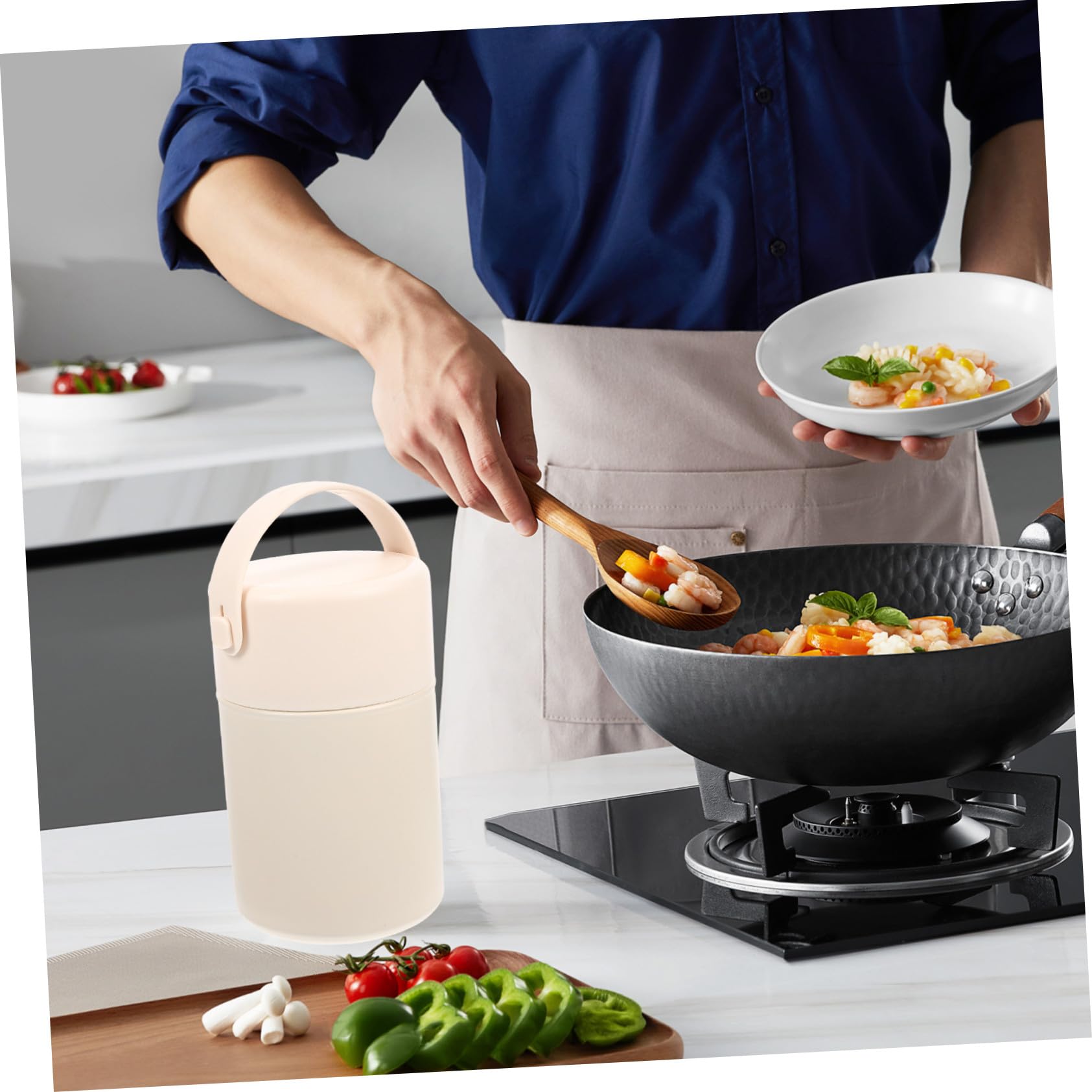 850ml Contenedor de Alimentos Aislado y Porta Alimentos Portátil de Acero Inoxidable con Doble Capa y Anillo de Sellado a Prueba de Fugas para Actividades al Aire Libre