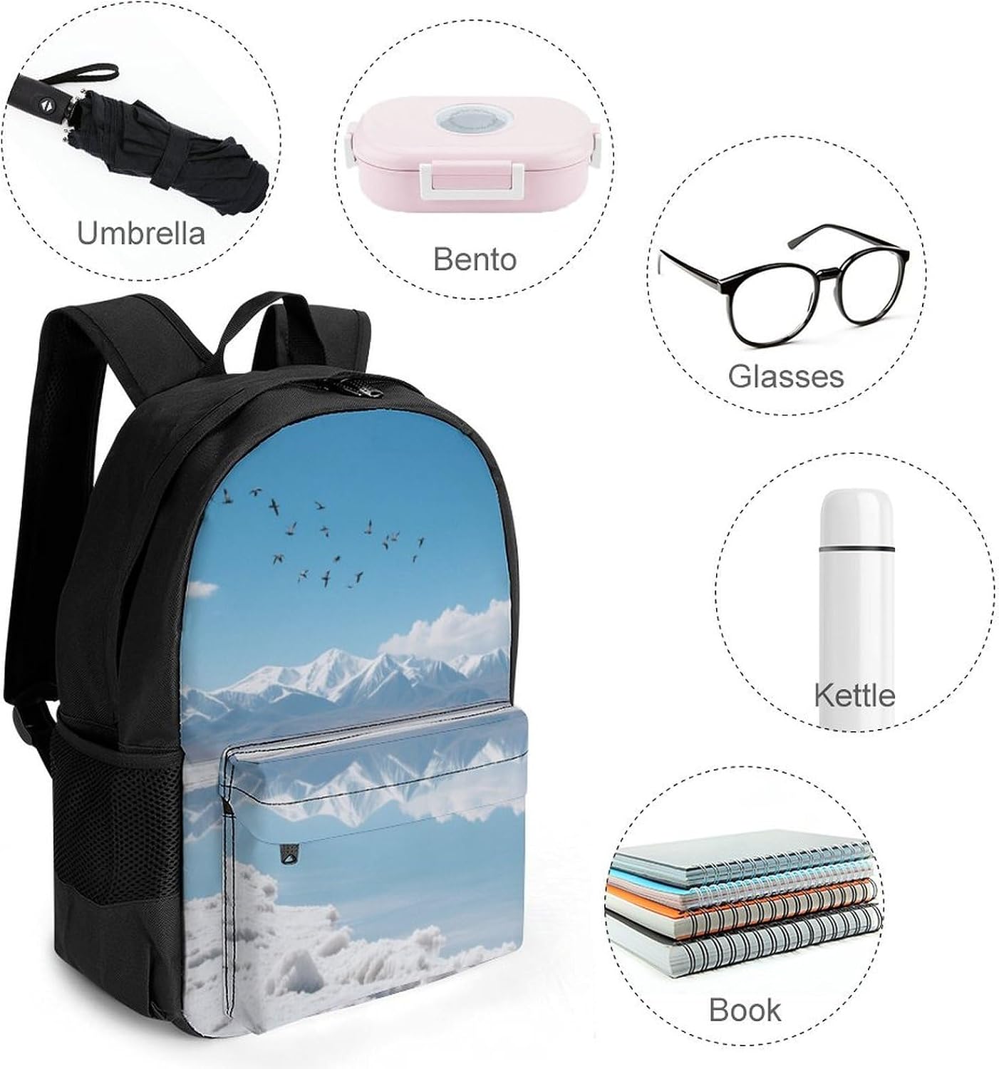 Highland Salt Lakes Backpack Daypack Travel Backpack | Lightweight Casual Laptop Backpack for Women Men Aesthetic Travel Bag for Weekender Business Hiking Outdoor