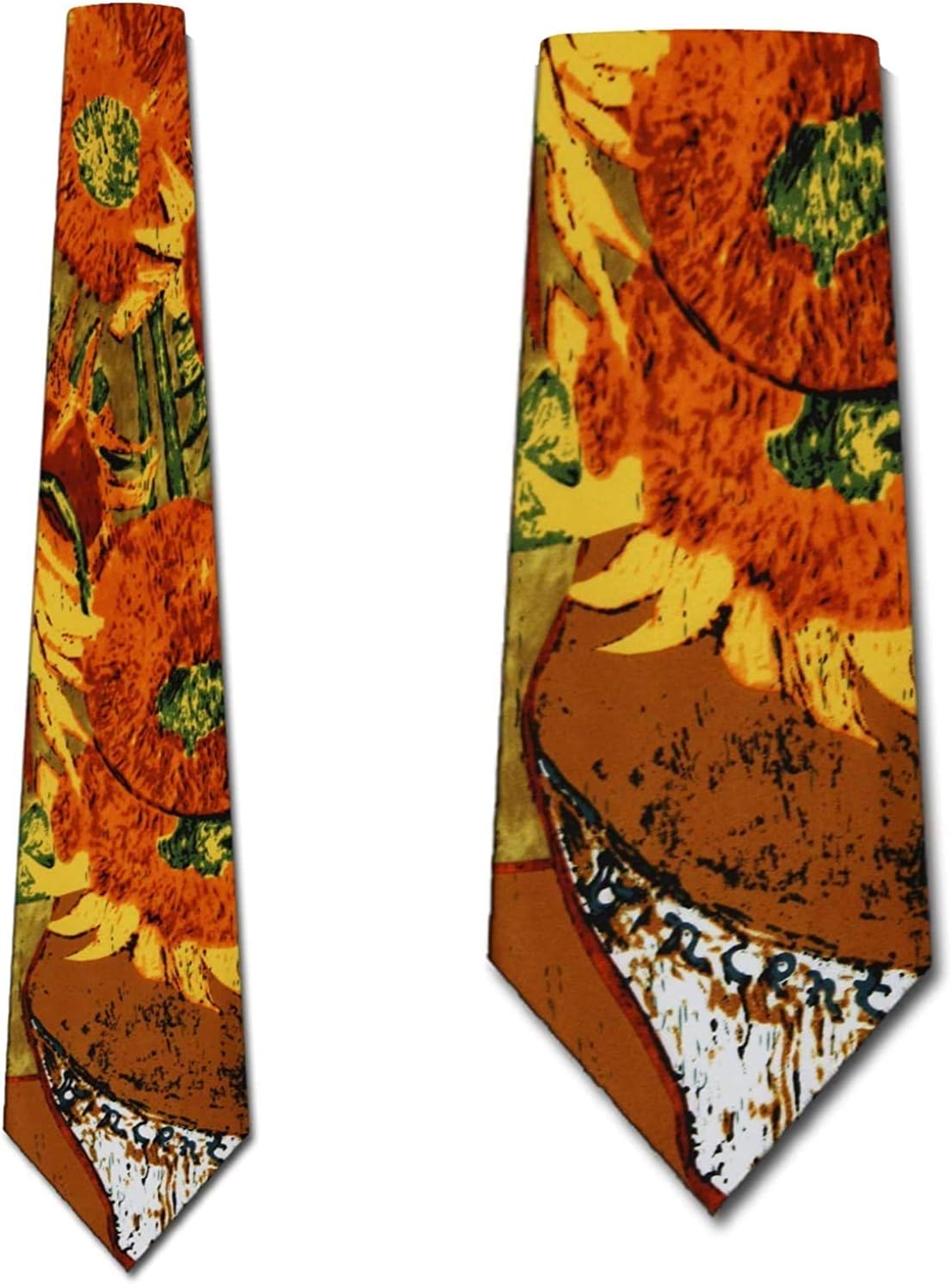 Three Rooker Sunflowers ties Vincent van Gogh neckties art