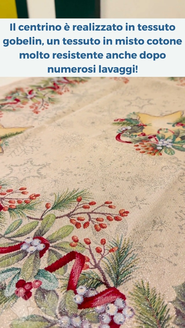 BIANCHERIAWEB - Tovaglia Natale Centrino Runner Tavolo Centrotavola Natalizio Gobelin Babbo Tree 100x100 Babbo Tree