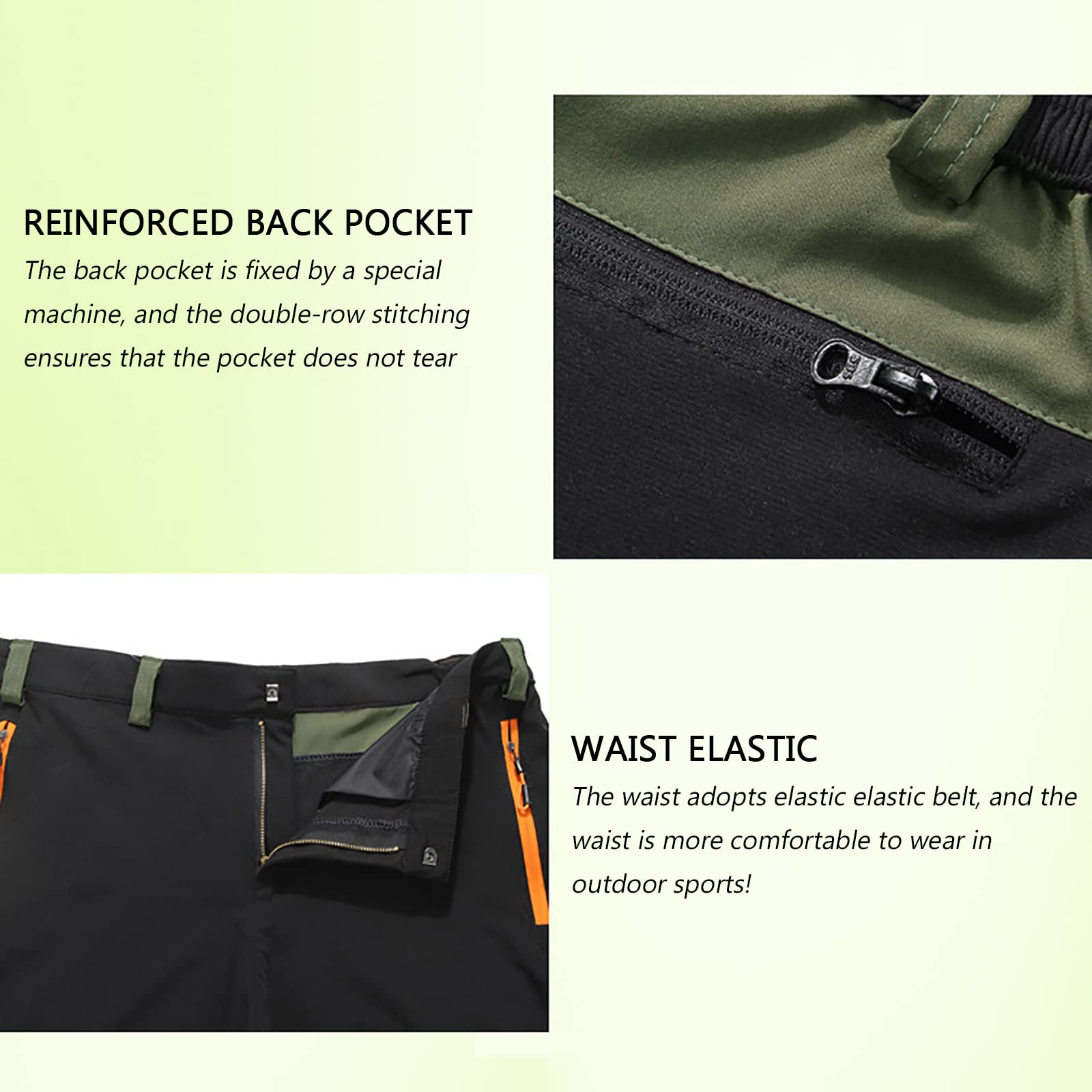 Mire Hombre Pantalones de Senderismo Secado Rápido Impermeable Escalada Montaña Transpirable Pantalones(Size:L,Color:Azul)