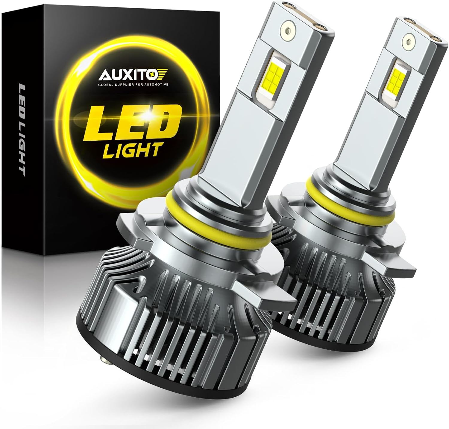 AUXITO 9012/HIR2 LED Bulbs Fog Light Bulbs, 30000LM 6500K Cool White, CSP LED Chips Fog Lamps Replacement, Play and Plug, Pack of 2