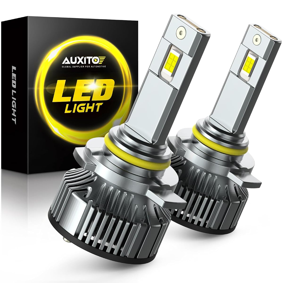 AUXITO 9012/HIR2 LED Fog Light Bulbs, 30000LM, 6500K Cool White, Aluminum, Pack