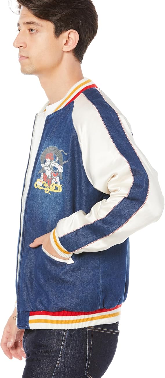 HOUSTON INDIGO NYLON SOUVENIR JACKET最終値下 HOUSTON INDIGO NYLON SOUVENIR JACKET最終値下
