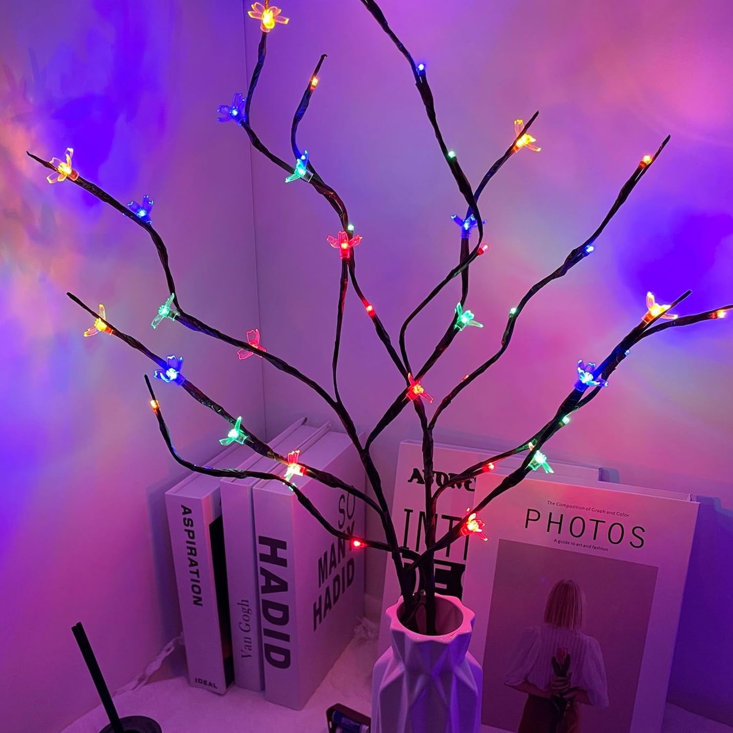 6 Pack Led Branch Light Battery Operated Lighted Branch with 120LED Warm White Lights,Brown Tree Lighted Branches Vase Filler Willow Twig Lighted Branch for Outdoor and Indoor