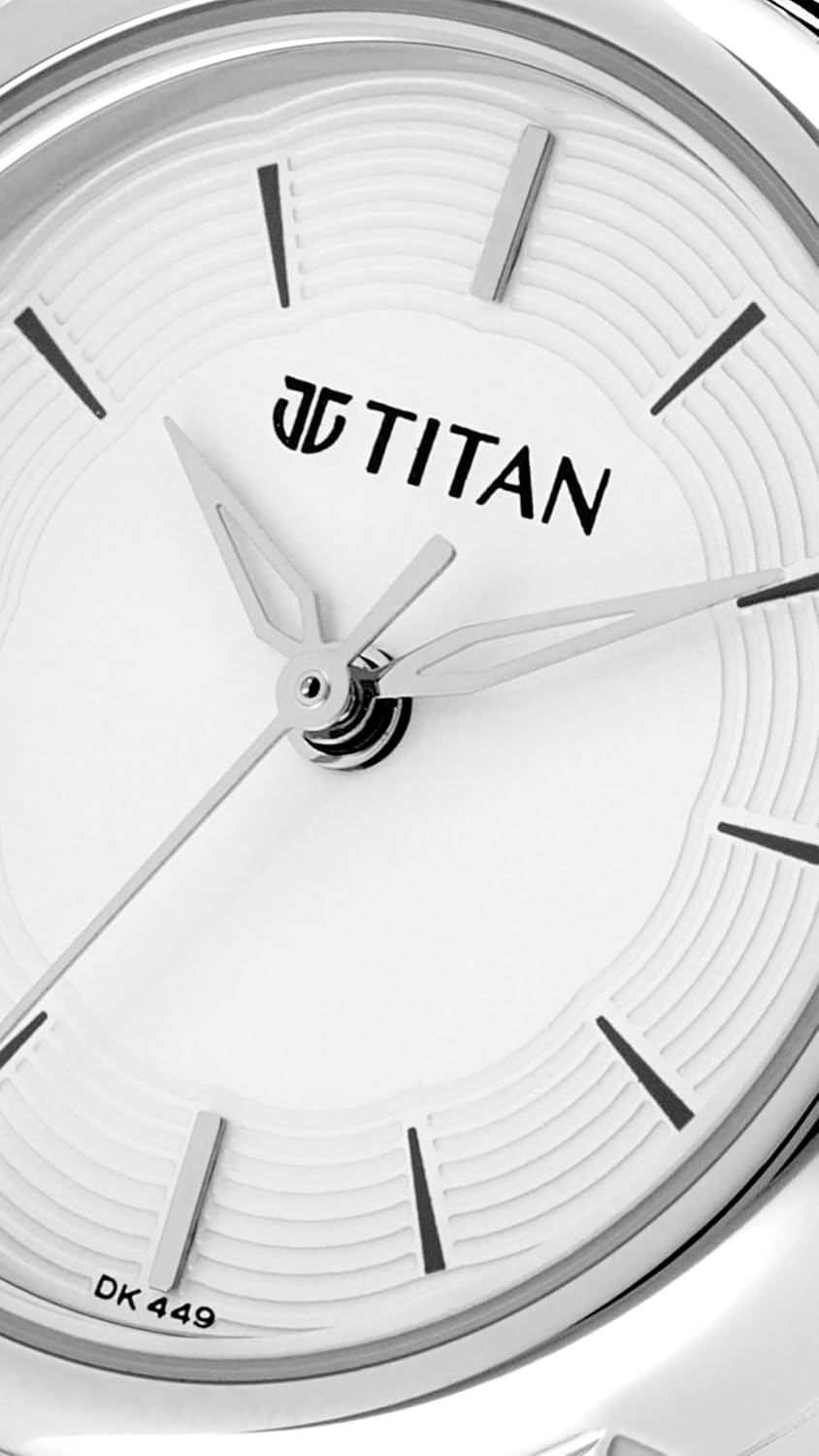 Titan Quartz Analog Silver Dial Metal Strap Watch for Women-NS2593SM04