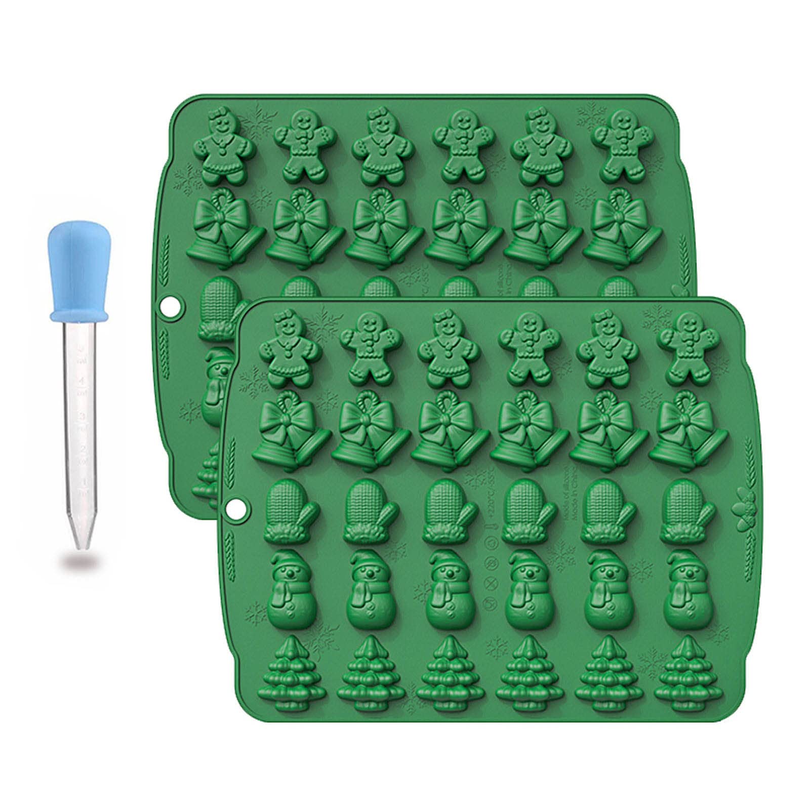 Tsophreniq Of 3 Silicone Mousse Christmas Theme Molds Chocolate Mold Baking Accessories for Baking Christmas Fondant Molds