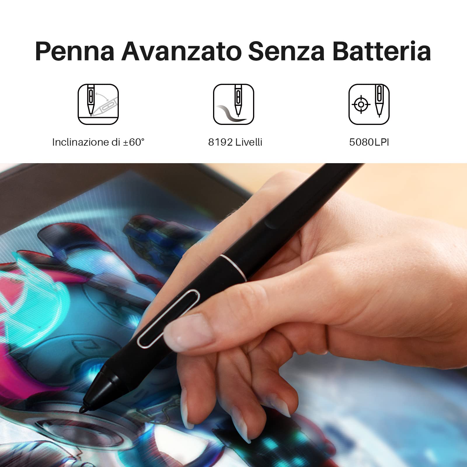 HUION Kamvas Pro 12 Tavoletta Grafica con Schermo, Monitor Completamente Laminato da 11,6 Pollici con Supporto Regolabile, 120% sRGB Ideale per il Lavoro da Casa e L'apprendimento Remoto