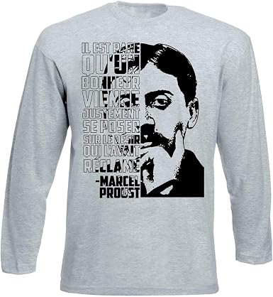 teesquare1st Marcel Proust Il EST Rare Tshirt de Manga Larga Gris para  Hombre : Amazon.es: Ropa