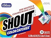 Shout Color Catcher Sheets, 24 Count - Trap Dyes, Prevent Color Bleeds, Mix Whites & Colors Safely
