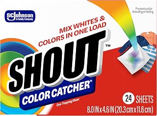 Shout Color Catcher Sheets, 24 Count - Trap Dyes, Prevent Color Bleeds, Mix Whites & Colors Safely